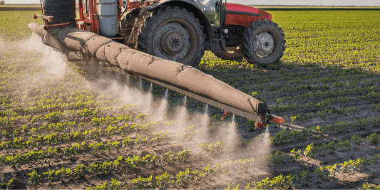 Tractor watering crops