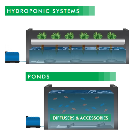 Charles Austen V Series air pump for hydroponics and aquaculture aeration