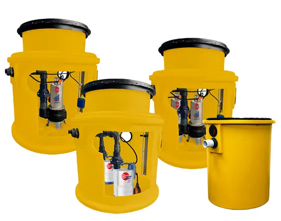 Pedrollo Powerdrain Basement Twin Pump Station for Clear Water 240ltr