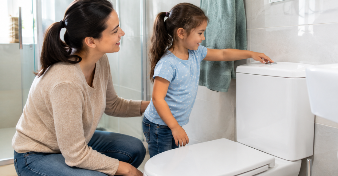 Greywater recycling system in a modern UK home using treated bathwater and rainwater for toilet flushing, featuring filtration equipment, storage tanks, UV disinfection, and booster pumps.