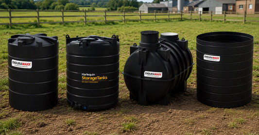 Collection of water storage tanks for rainwater harvesting, garden irrigation, aquaculture, agricultural and commercial applications, including portable tanks, non-portable tanks, above-ground tanks, underground tanks, and bulk water storage systems.