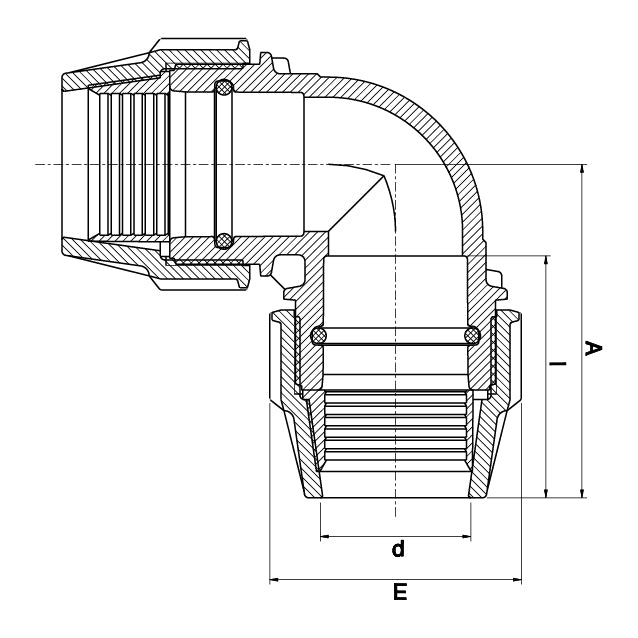 Plasson 90° Equal Compression Elbow 7050