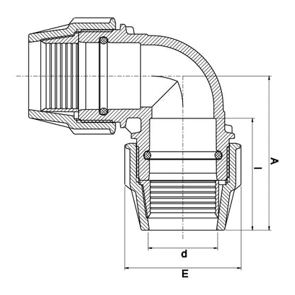 Plasson 90° Equal Compression Elbow 7050