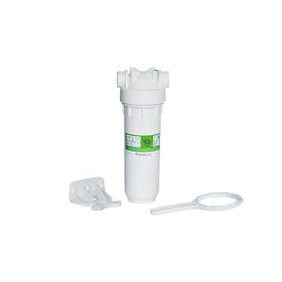 White_water_filter_with_bracket_and strap_on_a_white_background