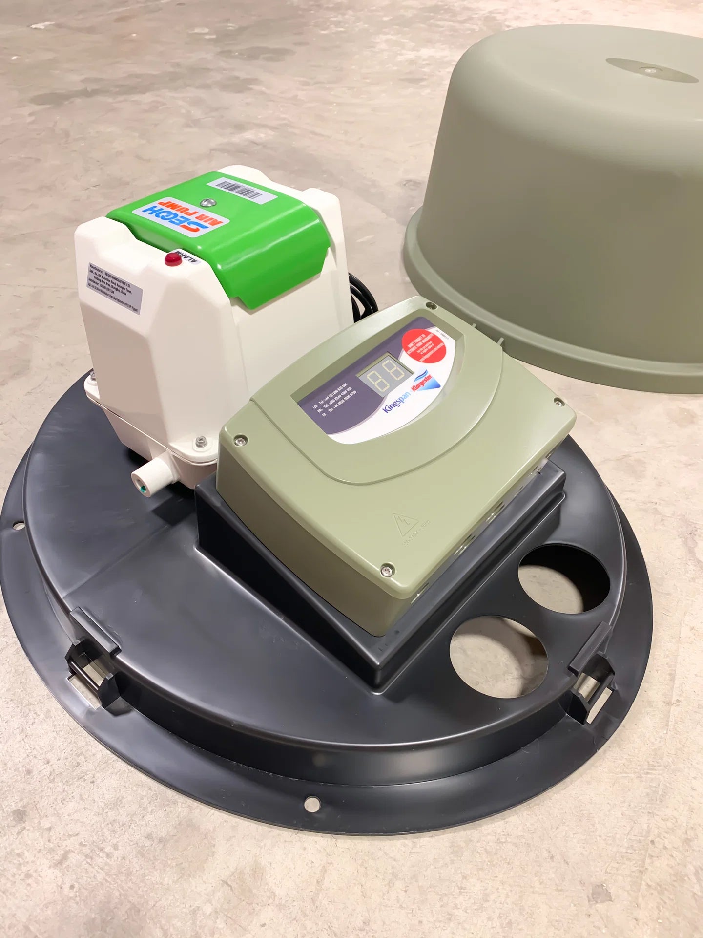 Kingspan Klargester green air blower housing cover