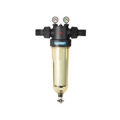 Mechanical_cintropur_NW500_2_inch_yellow_filter_with_black_top_on_a_white_background