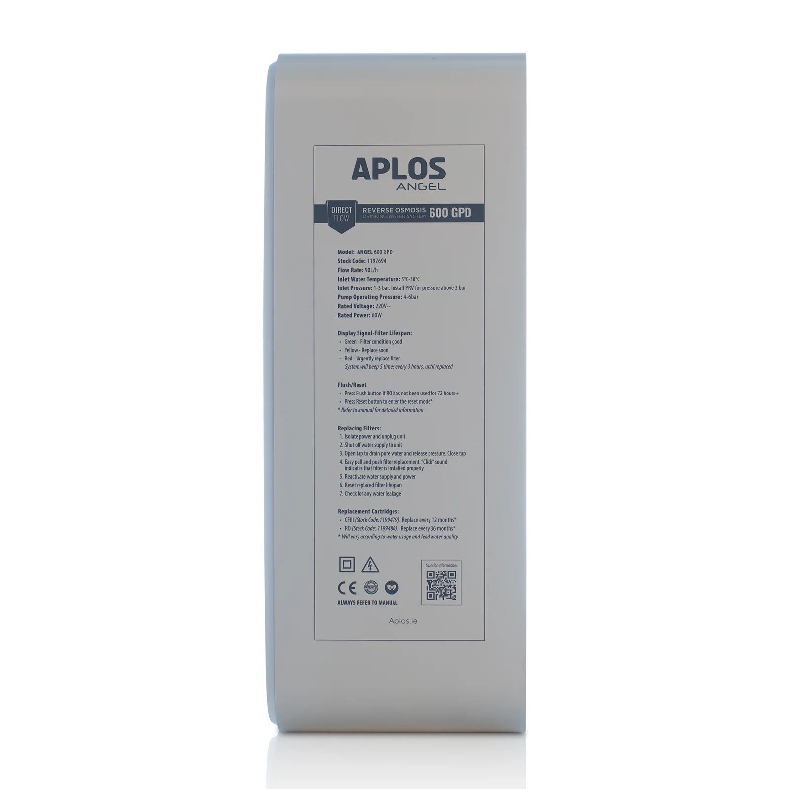 APLOS Angel - Direct Flow Reverse Osmosis - Drinking Water System - 600GPD
