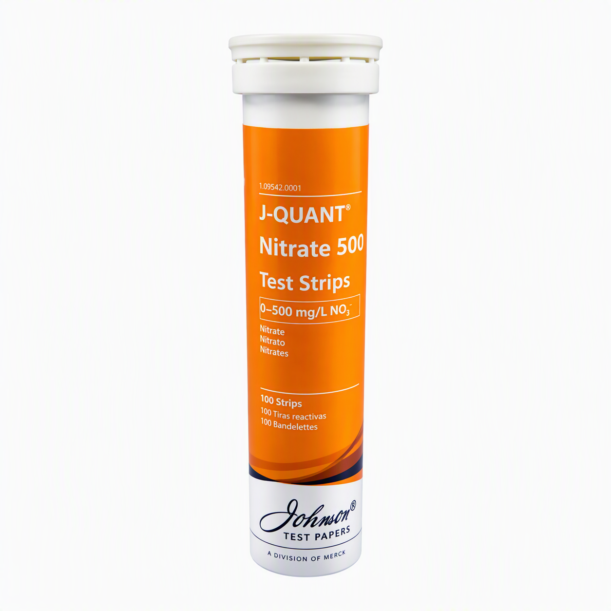 J-Quant test strip plastic container with white background