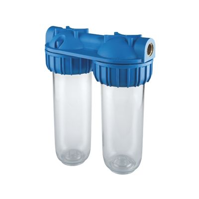 pallas_3cps_clear_duplex_Filter_housing_with_blue_top_on_a_white_background