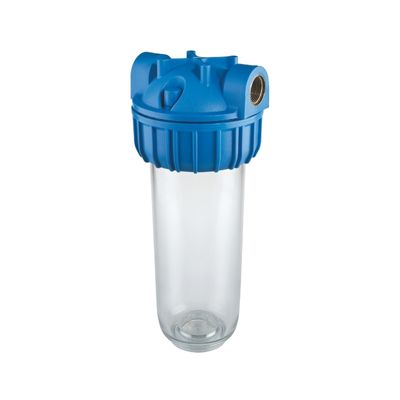 Pallas_3PCS_clear_Filter_housing_with_blue top_on_a_white_background
