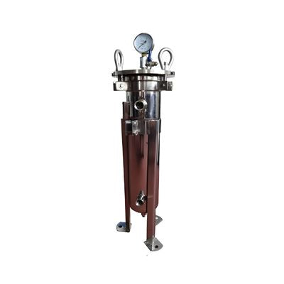 Pallas_Magnetic_Filter_Premium_DN20_5_m³h_Stainless_steel_pressure_vessel_with_gauge_on_a_white_background