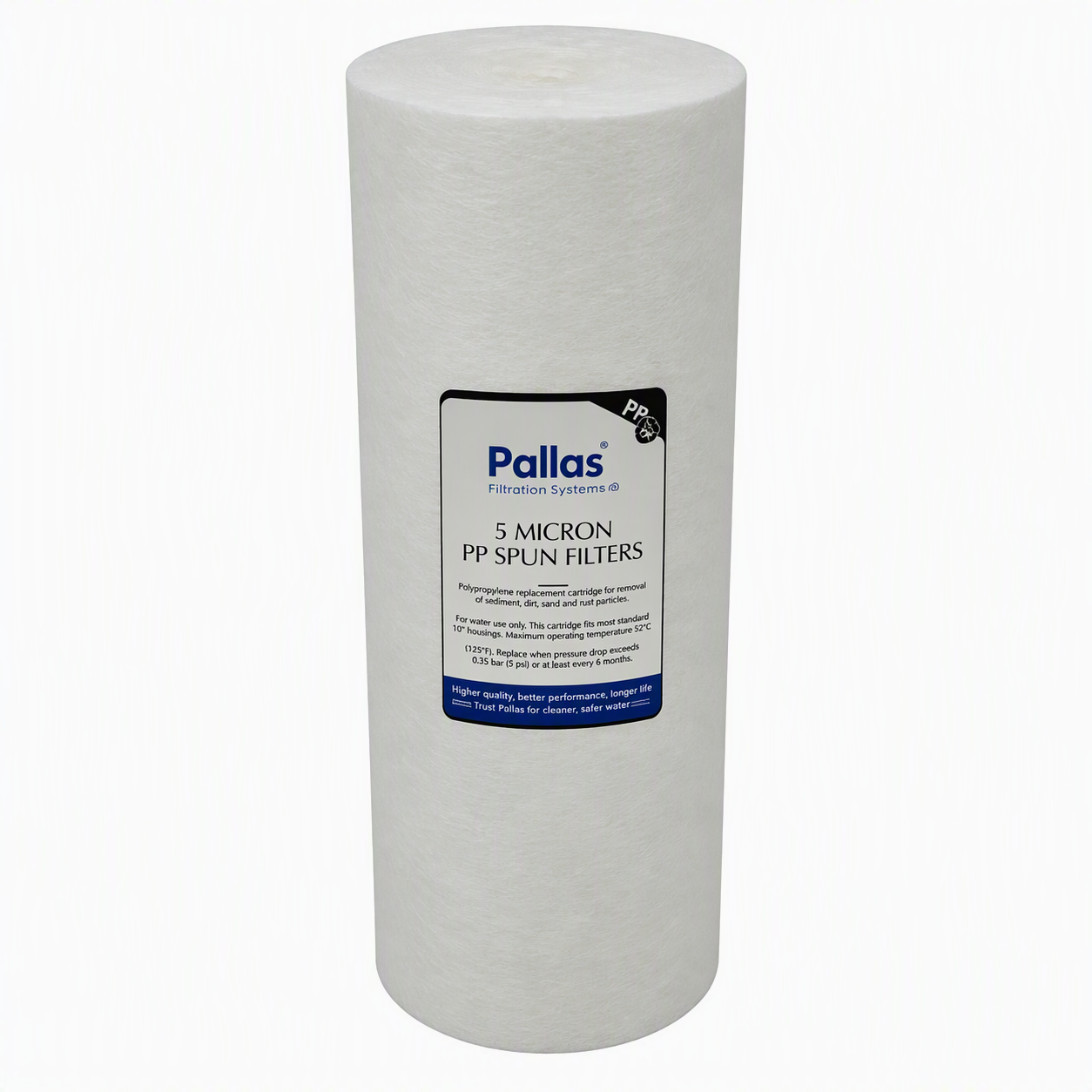 Pallas 10'' 5 Micron Jumbo BB- Big Blue Spun