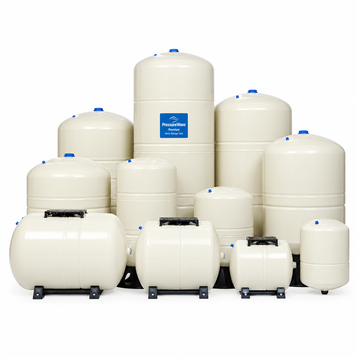 Pallas Vertical Pressure Vessel with and without Bases (Almond)
