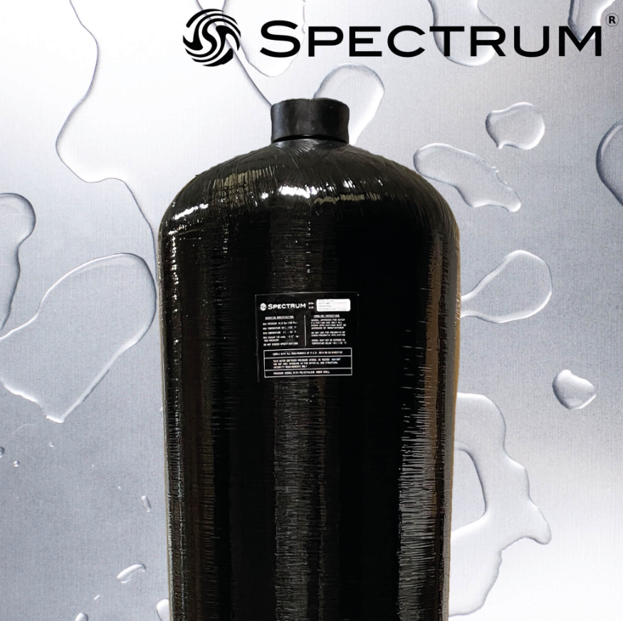 Black vessel with spectrum logo