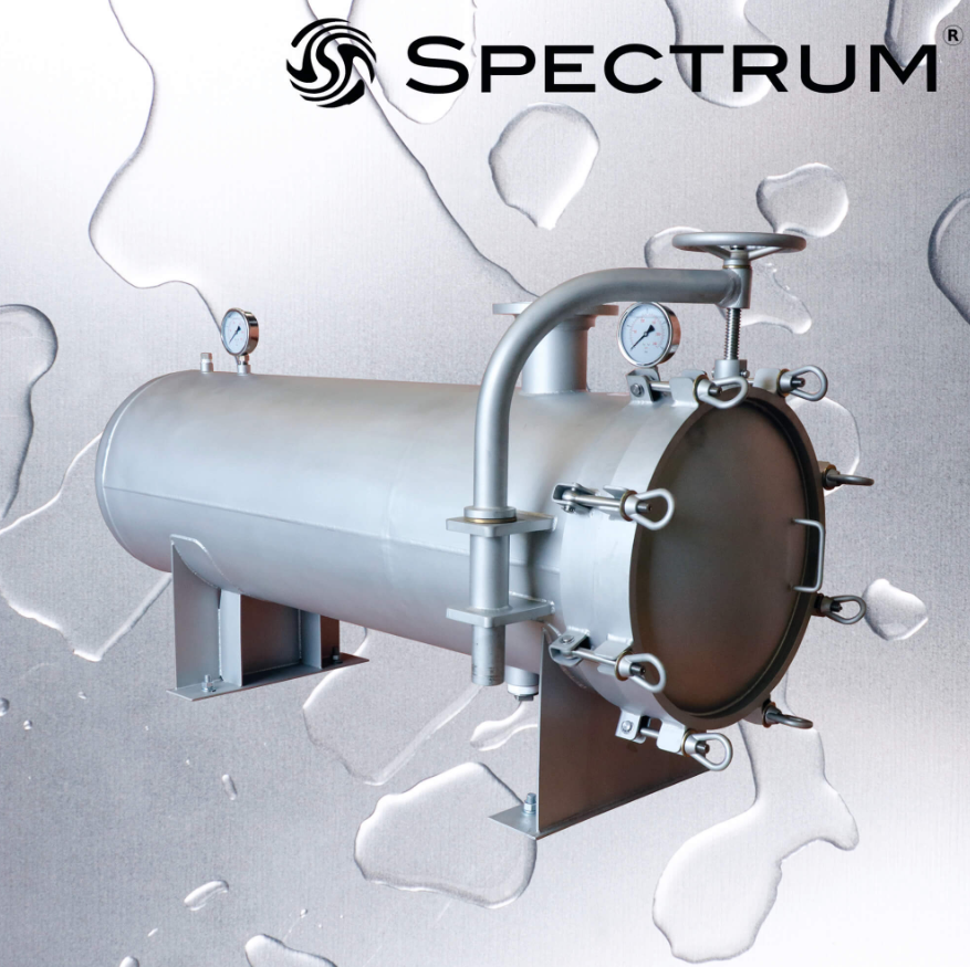 SPECTRUM High Flow Housing 316 SS 4 Round 40" with 4" Flange - PFH-SGB-4HF-40-4F-GP-HML-V2