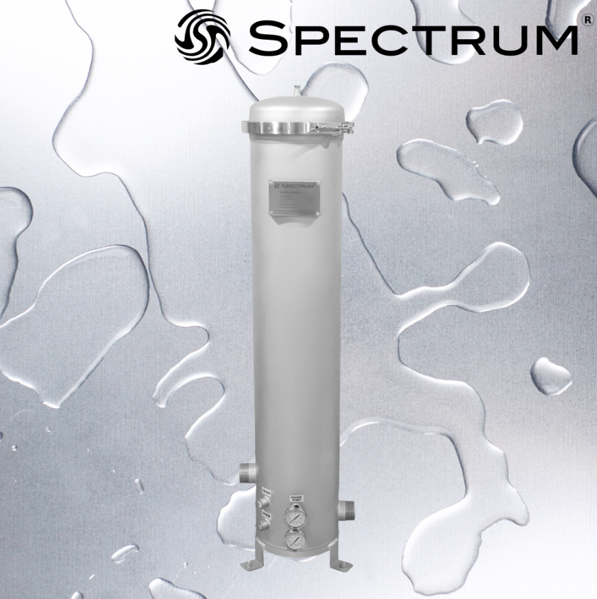 SPECTRUM INOX Filter Housing 2" with Gauge Ports with spectrum logo
