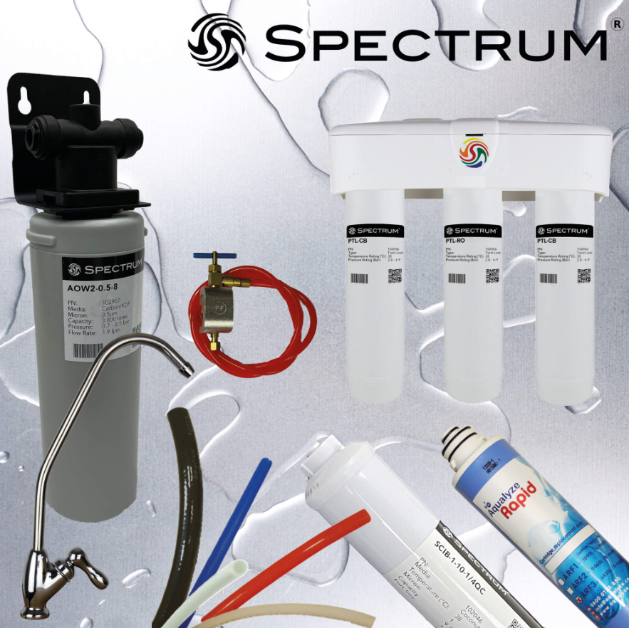 spectrum filter kit with sink tap and filter with spectrum logo