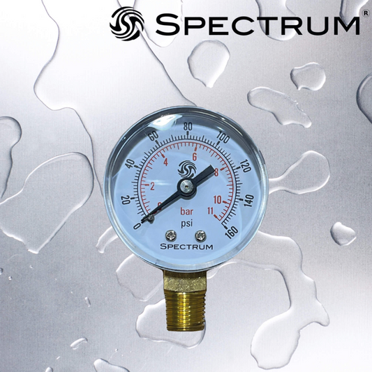 Spectrum PG1 : Gauge 0-11 Bar Bottom Entry 50mm Dial 1/4 BSPT