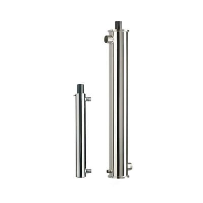Group_of_two_cylindrical_pallas_stainless_steel_UV_AL_water_filtration_systems_on_a_white_background
