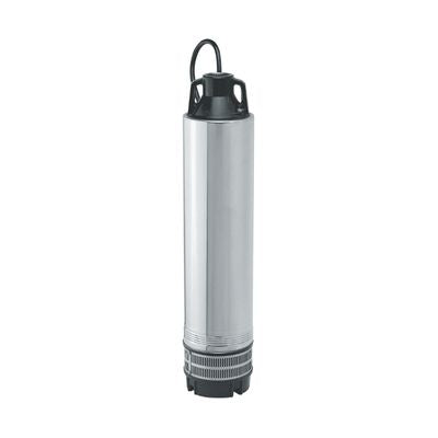 Cylindrical_stainless_steel_Acuria_37_and_57_clean_water_submersible_pump_with_a_black_top_against_a_white_background