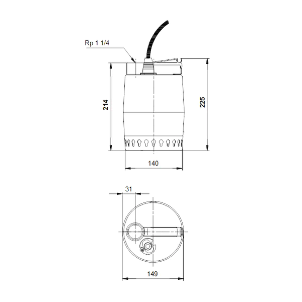 Grundfos Unilift KP 250 A1 Submersible Pump 230V with Level Switch