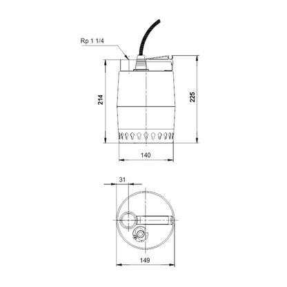 Grundfos Unilift KP 250 A1 Submersible Pump 230V with Level Switch