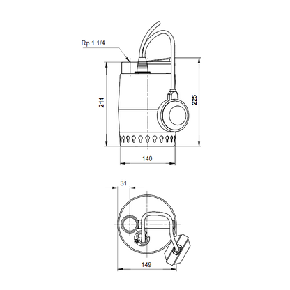 Grundfos Unilift KP 250 A1 Submersible Pump 230V with Level Switch