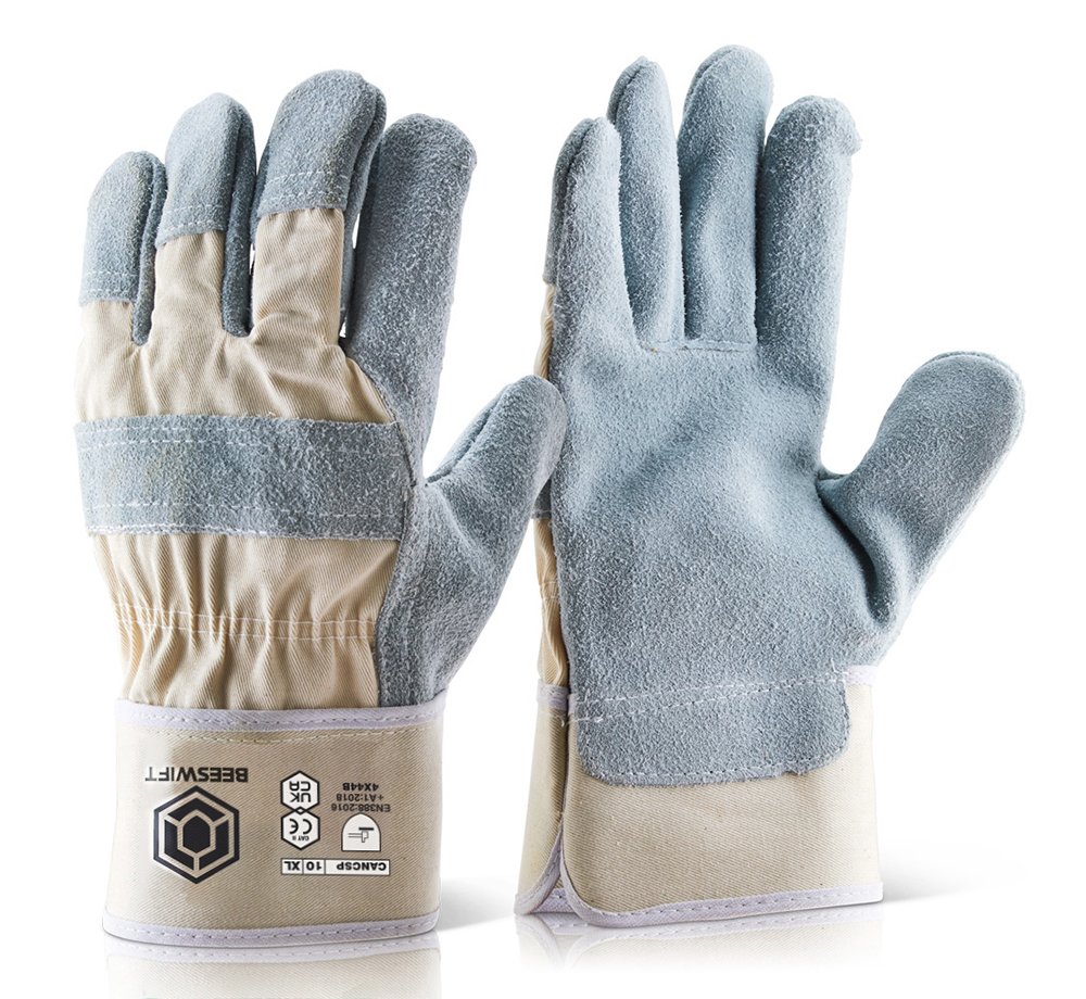 Heavy Duty Rigger Gloves, Leather Coating