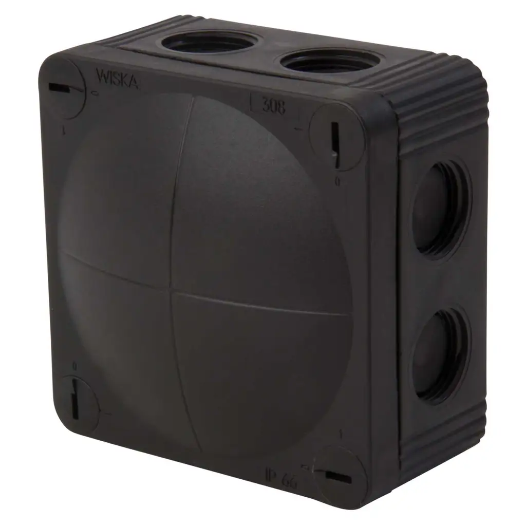 Wiska Black COMBI 308 85mm x 85mm x 51mm PVC Adaptable Junction Box