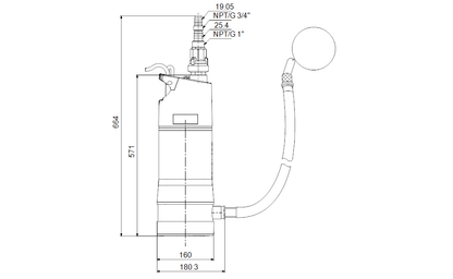 Grundfos SBA 3-45AW (Electronic with floating suction)