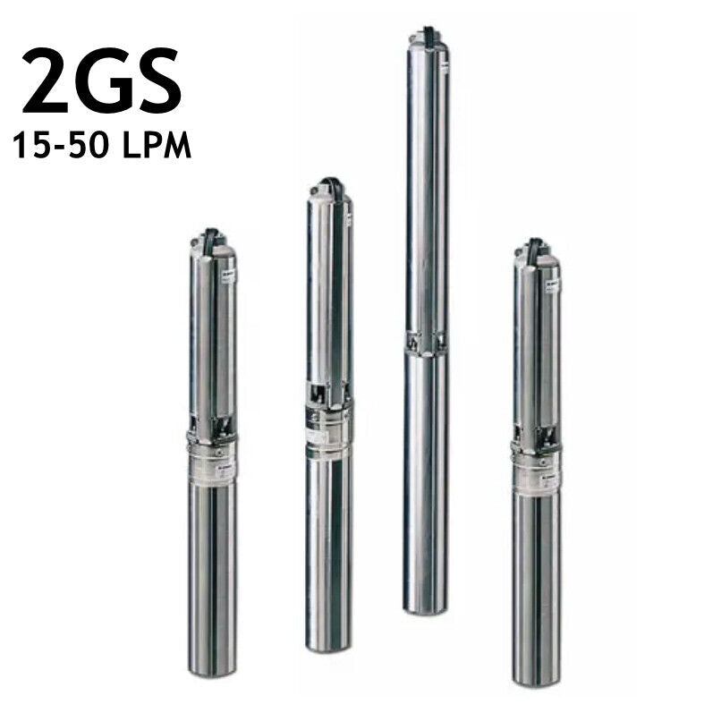 Lowara 2GS 230V Submersible Borehole Pump for Clean Water - 2M3/Hr Flow Rate